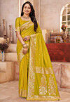 Woven Art Silk Saree in Yellow