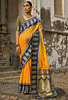 Woven Art Silk Saree in Yellow
