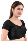 Black Silk Saree With Blouse 258382