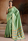 Bhagalpuri Silk Saree in Light Green