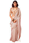 Woven Border Art Silk Saree in Light Grey