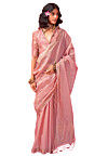 Woven Border Art Silk Saree in Peach