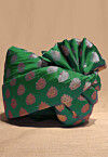 Woven Chanderi Brocade Turban in Dark Green