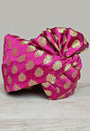 Woven Chanderi Brocade Unisex Turban in Fuchsia