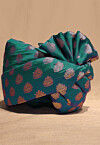 Woven Chanderi Brocade Turban in Teal Green