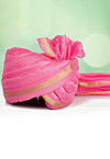 Woven Chanderi Silk Kids Turban in Pink