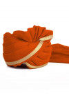 Woven Chanderi Silk Turban in Orange