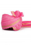 Woven Chanderi Silk Unisex Turban in Pink