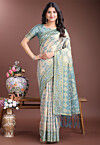 Woven Cotton Saree in Beige