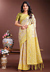 Woven Cotton Saree in Beige