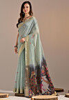Woven Cotton Saree in Blue