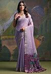 Woven Cotton Saree in Light Purple