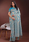 Woven Cotton Saree in Off White