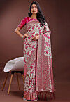 Woven Cotton Saree in Off White