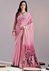 Woven Cotton Saree in Pink