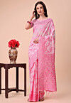 Woven Cotton Saree in Pink