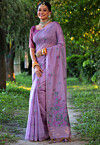 Woven Cotton Saree in Purple