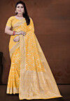 Woven Cotton Saree in Yellow