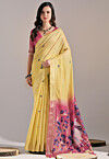 Woven Cotton Saree in Yellow