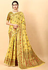 Woven Cotton Saree in Yellow