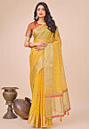 Woven Cotton Saree in Yellow