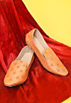 Woven Cotton Silk Jacquard Men Loafer in Orange