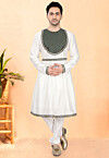 Woven Cotton Silk Kurta Set in Off White