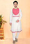 Woven Cotton Silk Kurta Set in Off White