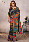 Woven Cotton Silk Saree in Black