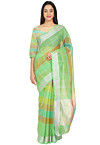 Woven Cotton Silk Saree in Light Green