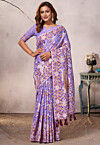 Woven Cotton Silk Saree in Light Purple