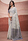 Woven Cotton Silk Saree in Off White
