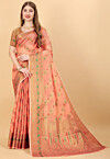Woven Cotton Silk Saree in Peach