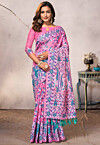 Woven Cotton Silk Saree in Pink