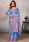 Woven Cotton Silk Saree in Sky Blue
