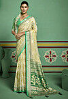 Woven Georgette Brasso Saree in Beige