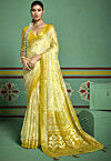 Woven Georgette Brasso Saree in Beige