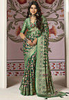 Woven Georgette Brasso Saree in Green