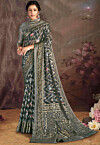 Woven Georgette Brasso Saree in Grey