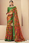 Woven Georgette Brasso Saree in Multicolor