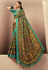 Woven Georgette Brasso Saree in Multicolor