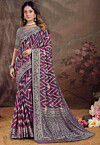 Woven Georgette Brasso Saree in Purple