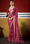 Woven Georgette Saree in Fuchsia