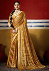 Woven Georgette Saree in Mustard