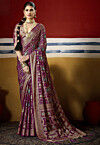 Woven Georgette Saree in Purple