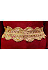 Woven Gota Adjustable Waist Belt in Beige