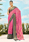 Woven Georgette Brasso Saree in Pink