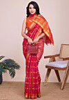 Woven Kota Doria Saree in Pink