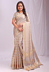 Woven Organza Saree in Light Grey