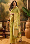 Woven Organza Saree in Yellow